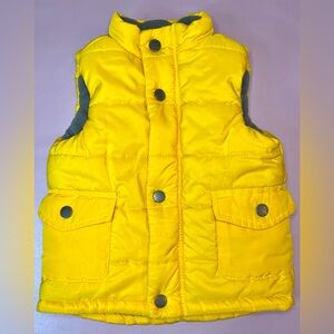 Boys 18m Yellow Puffer 18 month Puffy Vest fleece lined